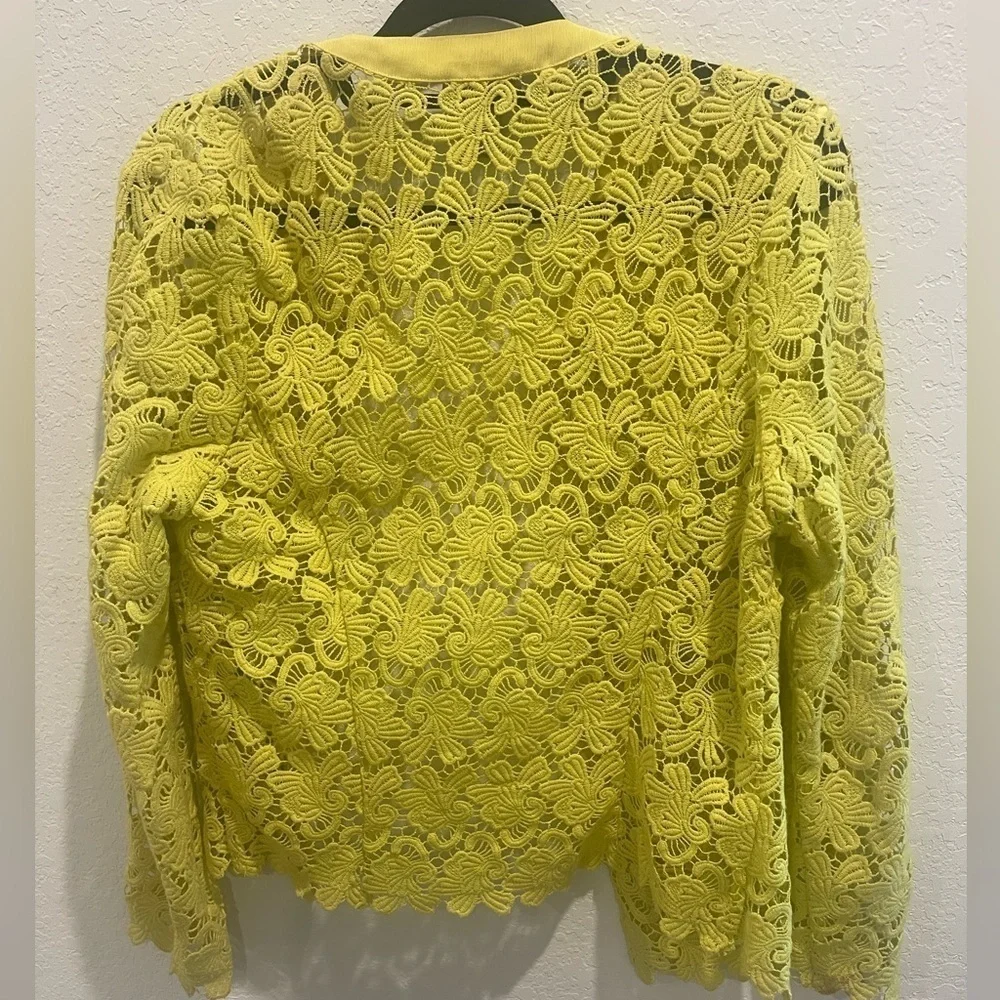 Soft Surroundings 100% Cotton Neon Lace jacket Size Medium - Picture 2 of 6